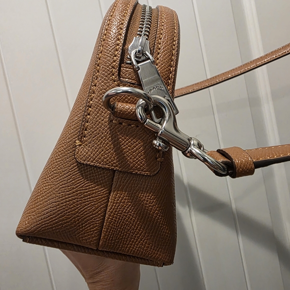 Coach Brown Pebble Leather Crossbody Bag - New Without Tags - Picture 3 of 9